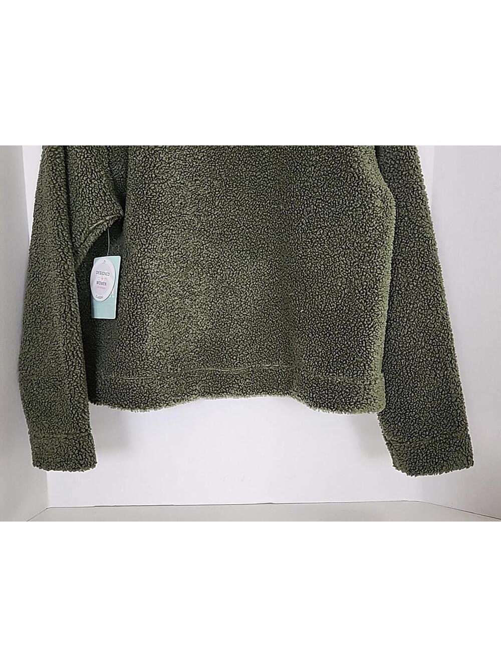 Women's Magellan Outdoors Sherpa Fleece Sweater Jacket Green Size XL Pockets - Picture 11 of 14